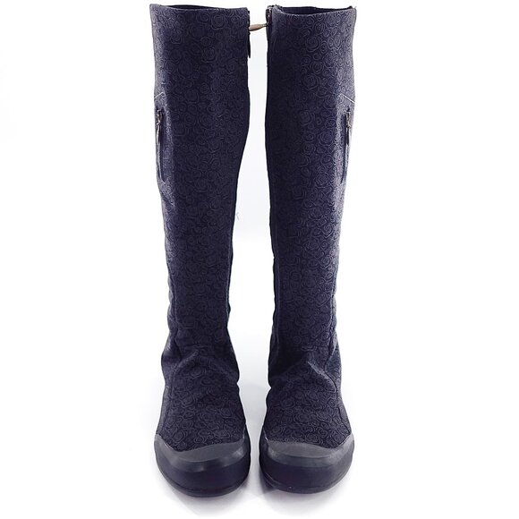 SALOMON Uma Trois Waterproof Knee-High Stretch Boots Black Zip Black - Picture 1 of 9